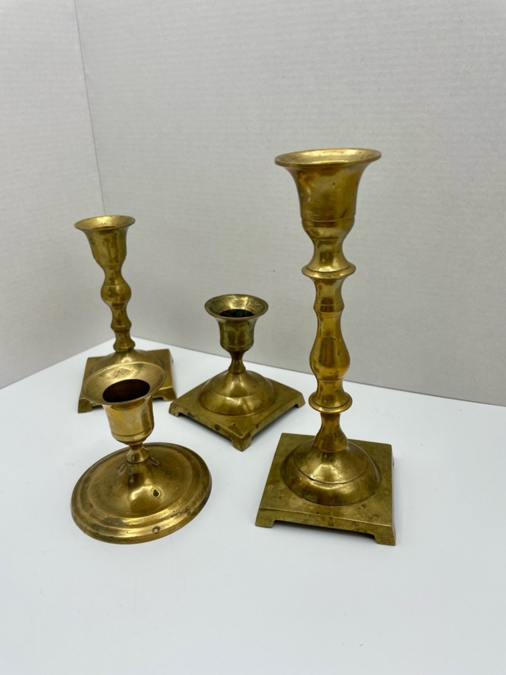 Brass Candlestick Set - Vintage Brass/Gold Home Accents - Picture 3 of 16
